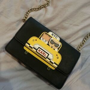 KARL LAGERFELD Maybelle black taxi cat crossbody